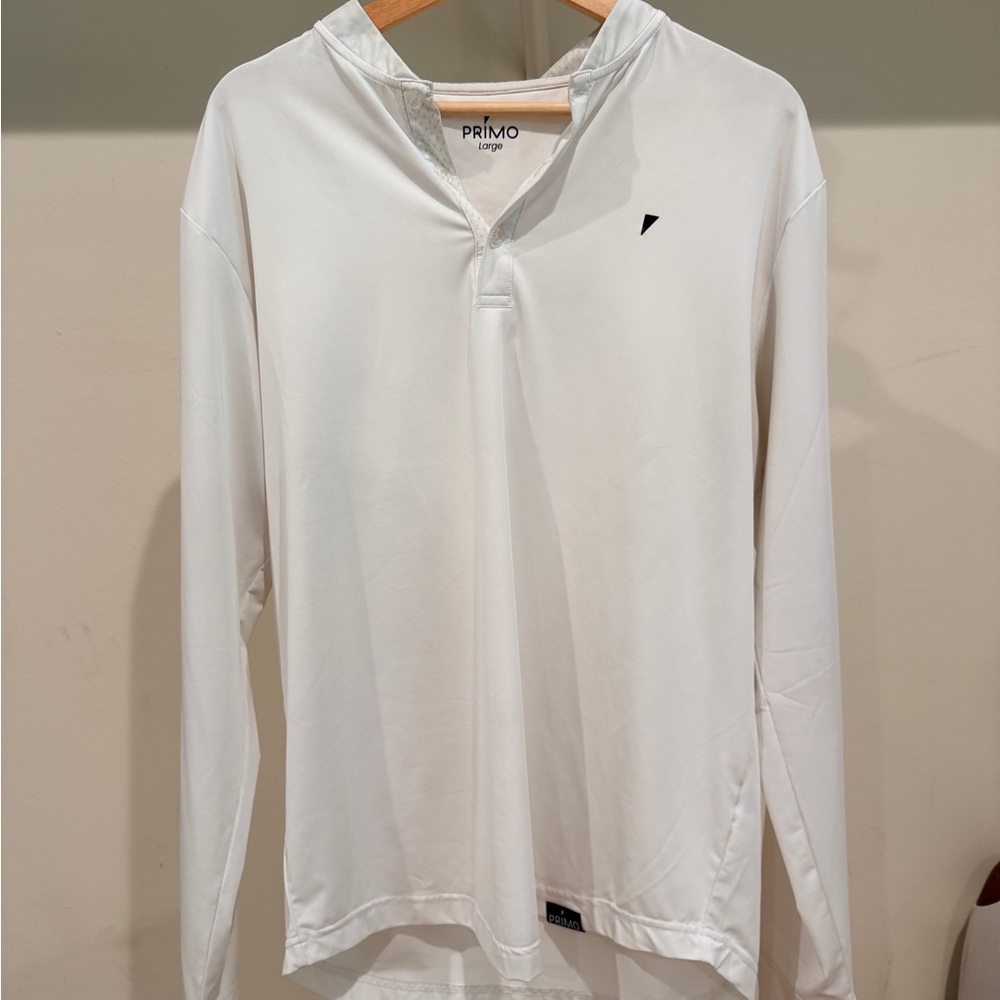 Primo Golf White Long Sleeve Men's Golf Shirt